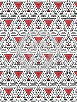 Triangles and spirals abstract pattern