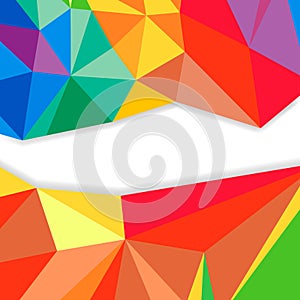 Triangular abstract background, crystal colorful shapes border