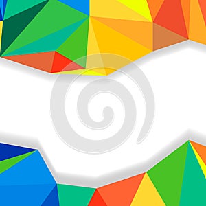 Triangular abstract background, crystal colorful shapes border