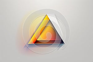 Triangular abstract glowing orange logo on white background
