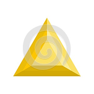 Triangular adamant icon, flat style.