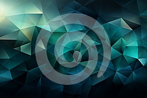 Triangular allure, Abstract vector background features a tapestry of engaging teal triangles