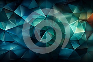 Triangular allure, Abstract vector background features a tapestry of engaging teal triangles