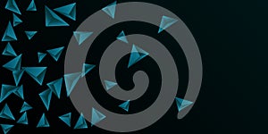 Triangular background. Abstract composition of 3d triangles.