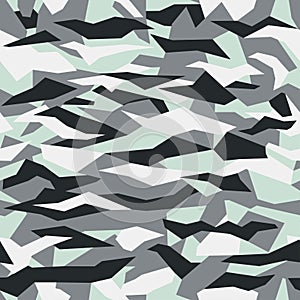 Triangular camouflage pattern background, seamless vector illustration. Masking geometric camo, repeat print.