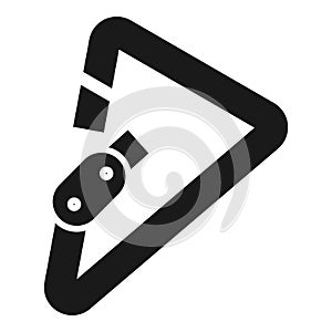 Triangular carabiner icon, simple style
