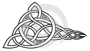 Triangular Celtic Knot Symbol, Intricate Interwoven Design Vector, vector design Generative AI