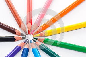 Triangular color pencils circle