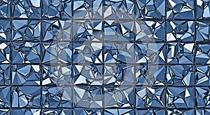 Triangular crystal grid structured reflective geometric surface pattern