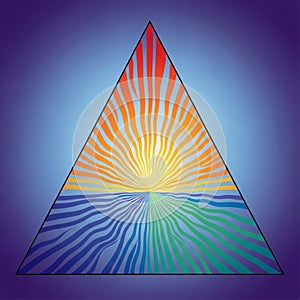 A triangular design featuring a gradient