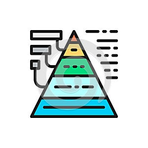 Trojuholníkový vysvetlenie byt farba ikona 
