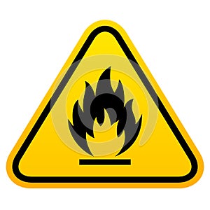 Triangular fire warning sign