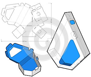 Triangular Gift Box and Die-cut Pattern.