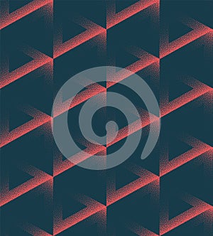 Triangular Grid Structure Seamless Pattern Trendy Vector Red Abstract Background