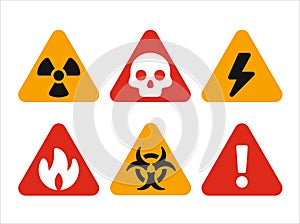 Triangular hazard warning signs