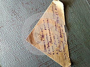 Triangular letter from the front