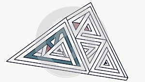 Triangular Maze Pattern Geometric Logo, vector design Generative AI