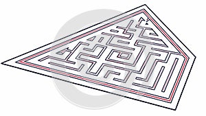 Triangular Maze Pattern, Unique Geometric Puzzle, vector design Generative AI