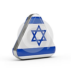 Triangular Metal Tin with Israel Flag Design and Star of David Magen David symbol