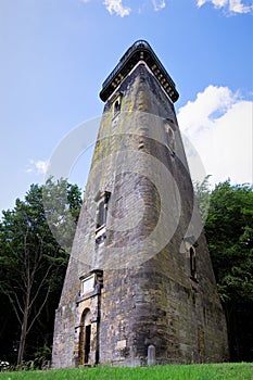 The triangular nature of Hoober`s Stand, in Wentworth, South Yorkshire, England.