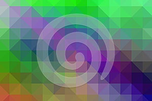 Triangular pixelation. Multi-colored pixel background. The texture consisting of multi-colored triangles