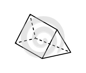 Triangular Prism Geometric Figure in Black Color