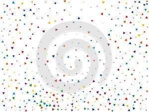 Triangular Rainbow Confetti. Rainbow glitter confetti background. Vector illustration.