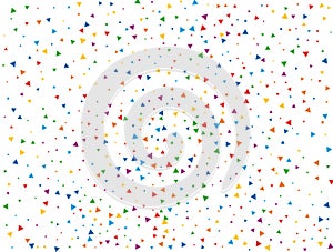 Triangular Rainbow Confetti. Rainbow glitter confetti background. Vector illustration.