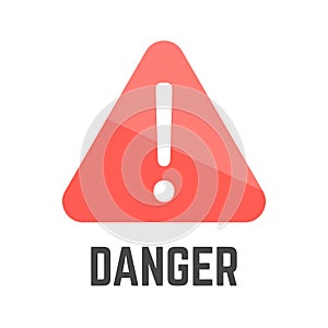 Triangular red danger sign
