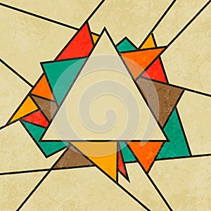 Triangular retro abstract background vector photo