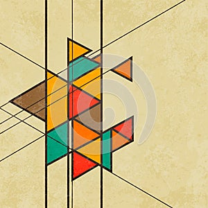 Triangular retro abstract background vector photo