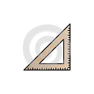 Triangular ruler color gradient vector icon