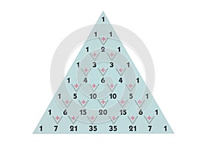 Triangular scheme of the binomial coefficients
