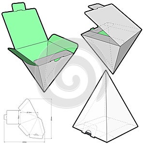 Triangular Self Assembly Packaging and Die-cut Pattern.