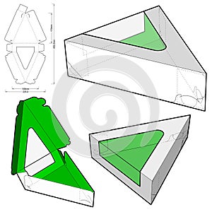 Triangular Self Assembly Packaging eco-friendly no glue needed and Die-cut Pattern.