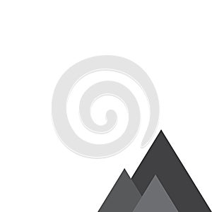 Triangular shape grey desing. Blank background. Vector illustrat