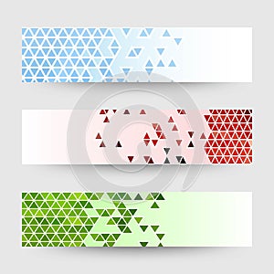 Triangular shapes on patterns. Layouts for advertising - Vektorgrafik