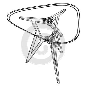 Triangular Table Vector. Illustration Isolated On White Background.