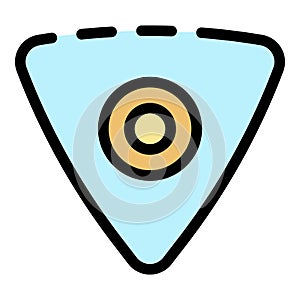 Triangular tailor button icon color outline vector