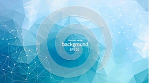Triangular tech background with connections. Vector illustration.Colorful abstract background. Abstract polygonal background with photo