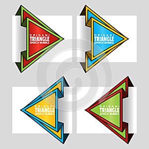 Triangular text banner like a to a paper airplane. Web stickers. Template for catalog with space for text