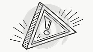 Triangular Warning Sign Line Art Vector Icon for Alerts, vector design Generative AI