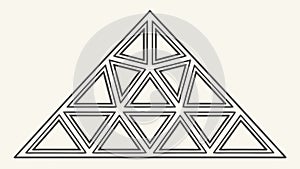 Triangular Wireframe Geometric Pyramid, vector design Generative AI