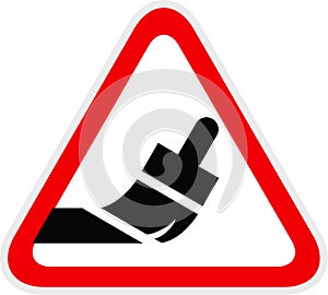 Triangular yellow Warning Hazard Symbol