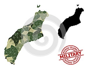 Triangulated Mosaic Map of Niihau Island and Distress Military Watermark