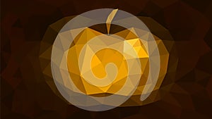 Triangulation background abstract apple gold