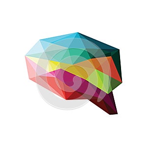 Triangulation Mosaic Geometric Abstract Brain Shape Colorful Illustration