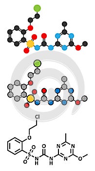 Triasulfuron herbicide molecule