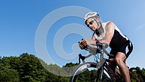 Triathlete in cycling photo
