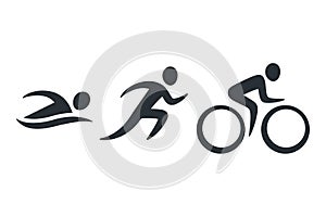 Triathlon activity icons photo